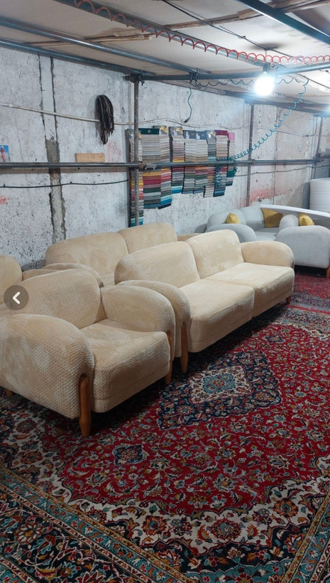 مبل ۸ نفره مینیمال | چوب راش درجه یک و پارچه باکیفیت | تولیدی گنجی استور