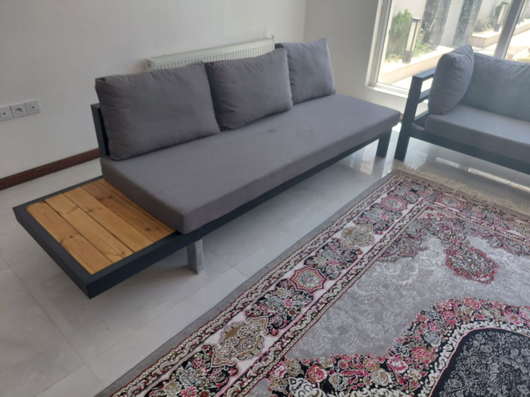 مبل ال دورهمی اقتصادی بامتریال رنگ الکترواستاتیک پارچه نانو